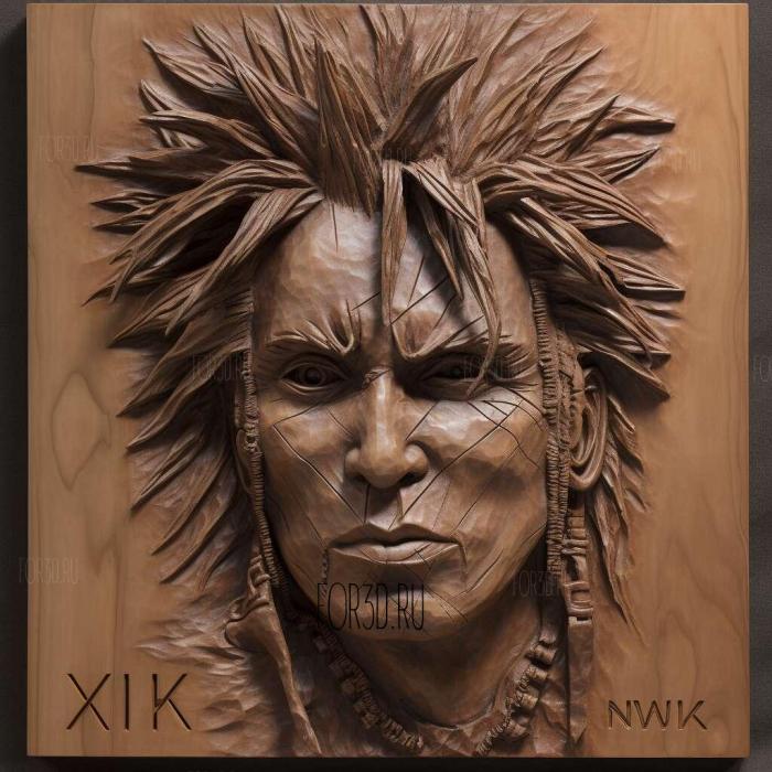 Nikki Sixx 4 stl model for CNC